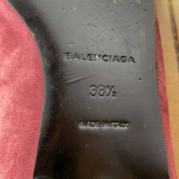 Balenciaga Burgundy Suede Flats Pointed Toe 38.5 - Picture 10 of 11